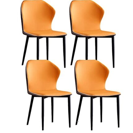 Kitchen Dining Room Furniture Chairs Modern Design Lounge Dining Chairs Set Of 4 Water Proof PU Leather Soft Padded Seat for Living Room Bedroom