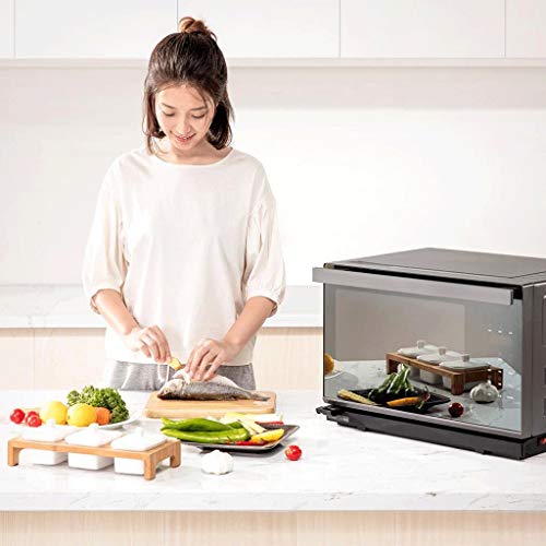 KKYKP Digital Countertop Toaster Oven,Steaming and Baking One Large Capacity 28L,Black