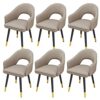 Kitchen Dining Room Furniture Chairs Dining Chairs Set Of 6,Water Proof Leather Kitchen Chairs with Carbon Steel Legs,Modern High Back Padded Sof