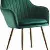 Kitchen Dining Room Furniture Chairs Dining Chairs Velvet Armchairs With Legs And Metal Back For Living Room Bedroom Kitchen Furniture (Color : P