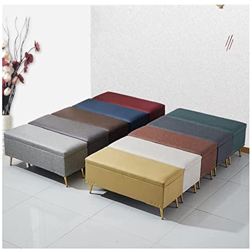 Light Luxury Sofa Stool Storage Stool Technology Cloth Metal Leg Clothing Store Shoe Changing Stool European Style Simple Bench Bed End Stool Hou