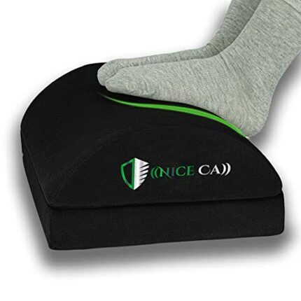 NICE CA Ergonomic Foot Rest Under Desk - Adjustable Height 16CM - Ultimate Comfort with Velvet & Premium Foam Filling - Foot Stool for Home/Offic