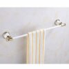 ThinkTop Antique Single Towel Rail, 60cm / 24 Inches Brass and Stainless Steel Towel Holder Tack Shelf Bar Wall Mount Bathroom Accessories White