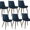 dining chair Office Reception Chairs Business Dining Chairs Set Kitchen Dining Chairs Set of 6 with Metal Legs PU Leather Seat and Backrests Kitc