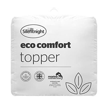 Silentnight Eco Comfort Mattress Topper - Super Soft Luxury Cosy Breathable Sustainable Recycled Enhancer to Enhance Your Mattress - Machine Wash
