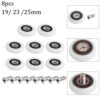 8 x Shower Door Rollers/Runners/Wheels 23mm Wheel Diameter 1015