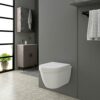 WOLTU D Shape Toilet Seat,Soft Close Toilet Seat with Quick Release White, Dual Fixing Fittings System Lid Cover for Family Bathroom