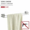 WENKO 18769100 Turbo-Loc shower towel rail - fixing without drilling, Steel, 46 x 6 x 5 cm, Chrome