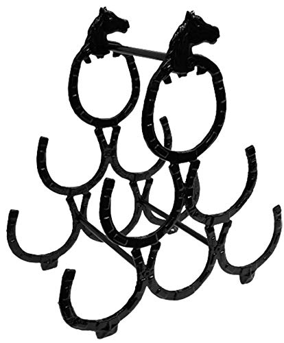 SK Horseshoe Wine Rack Made From Metal, Black Finish