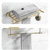 HIGOH Towel Racks,Bathroom Towel Rack Wall Mounted Towel Holder,All Copper European Towel Rack,Jade Bath Towel Holder with Towel Bar,Bathroom Har