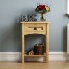 Vida Designs Corona 1 Drawer Console Table With Shelf, Waxed Pine