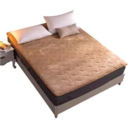 BHVXW Comfortable Soft Fold Tatami Mattress Adults Single Double Mattress Topper Tatami Thick Warm Flannel Mattress with Straps (Color : Rosso, S