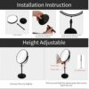 Nicesail Higher Taller Tabletop Makeup Mirror of 8 Inch, 5X Magnified Makeup Mirror Countertop Standing, Height Adjustable, Double Sided Mirror i