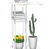 KSacry Acrylic Side Table/End Table, Small Nightstand/Bedside Table,3-Tier Storage Shelf C-Shape, Sofa Table Home Accent Table 15.75" L x 11.81"