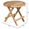 Ambientehome Teak Side Table, Approx. Ø 40 cm, Balcony Table, Garden Table