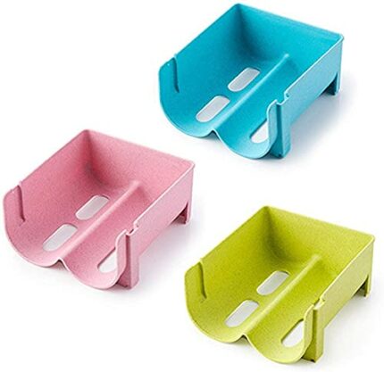 NC 3 Pack Plastic Stackable Bottle Shelf,Refrigerator Organizer Kitchen Bottle Storage Rack Wine Holder Bottles Drinks Shelf Display Shelf for Ki