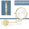 DOWRY Wall Mounted Magnifying Mirror with Light 5x,Gold Extendable Mirror,LED Illuminated Shaving Mirror,360 ° Rotatable Double Sided Mirror,Ø20c