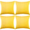 4 Pack Decorative Outdoor Waterproof Throw Pillow Covers, Square Patio Balcony Garden Waterproof Cushion Case, PU Coating Pillow Shell for Couch,