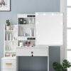 Saihemei Vanity Desk, Makeup Table with Mirror and Lights, Bedroom Table Vanity Set with 4 Drawers, 3 Lighting Modes Brightness Adjustable for Wo