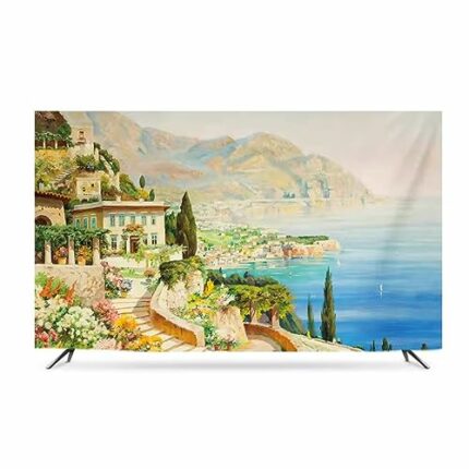 Qvo Universal Indoor TV Dust Cover Indoor Art Cloth Liquid Crystal Display Protective Case Dustproof TV Screen Protector Bedroom Living Room Deco