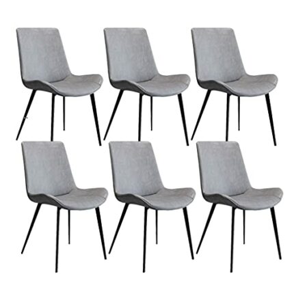 Kitchen Dining Room Furniture Chairs Dining Chairs Set Of 6, Kitchen Chairs with PU Cushion Seat Back, Modern Mid Century Living Room Side Chairs