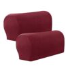 Amusingtao Armrest Covers Sofa Set of 2 Stretch Armchair Couch Anti-Slip Waterproof Furniture Protector Slipcovers for Armrest Chair Covers (Blac