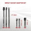 ColumPRO 3PCS Impact Grade Power Drill Sockets Adapter Sets, 3-inch Extension Drill Bit Socket Wrench Adapter 1/2",Portable Design Driver Adapter