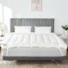 Quilted Mattress Topper King Size 10cm Deep | Hotel Quality King Size Mattress Topper 4 Inch Thick with Elastic Corner Straps | Hypoallergenic &