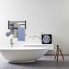 Towel Rail Self Adhesive Towel Holder Hanger Anti-Rust Dual Rod Towel Shelf Bar Towel Bar Towel Storage 2 Installation Methods Adjustable Towel H
