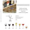 EYLINK Wine Holder Upside Down Wine Rack Simple Style Gold Iron Ceiling Hanging Stemware Glasses Racks Home Decoration Wine Bottle Shelf for Bars