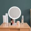 QUANJJ LED Light Makeup Lamp 10X Magnifier Battery Portable Hand Vanity Glass Mini Bathroom Cosmetic Bath Suction Cups