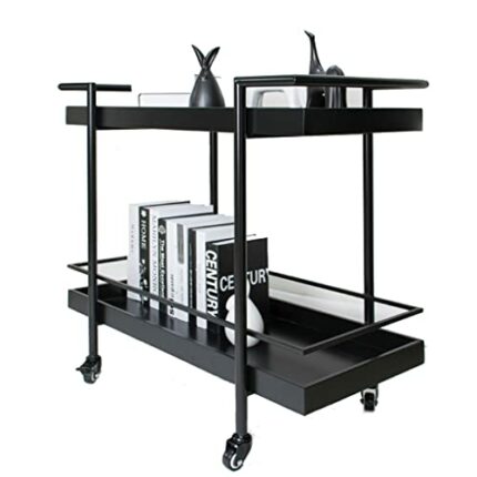 MJWDP European Style Mobile Food Cart Shelf Home Kitchen Tea Cart Drink Cart Fruit Cart (Color : A, Size : 80 * 40 * 75cm)