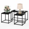 Furinno Camnus Modern Living Room Table Set with One Coffee Table and Two Side Tables, French Oak Grey