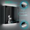 Tokvon® Galaxy Bathroom Mirror Cabinet with LED light Wall Mounted with dual plug shaver socket Anti-fog Demister Adjustable Dimmer 650 x 600mm A