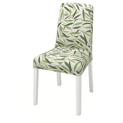 Ikea BERGMUND chair, white/Fågelfors multicolour