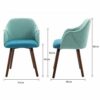 WALNUT Wooden Fabric Chair Restaurant Dining Upholstered Chair Living Room Kitchen Cafe Dining Chairs Home Art Set of Chairs (Color : A)
