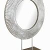 GreyZouq Scandinavian Style Table Mirror - Natural Wood Effect