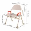 CHEWO Bath Stools,Shower Stool Disabled/Elderly/Pregnant Women/Bath Seat Free Telesfolding High Back Armrest Bathroom Stool White