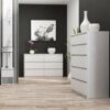 WHATSIZE ENTERPRISE – Moderna – Small Chest of Drawers – Contemporary 2 Drawer Wood Bedside Table & Night Stand - Office, Lounge & Bedroom Furnit