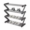 Tytlyworth 4 Tier Shoe Rack,Stackable 4 Tier Small Shoe Organiser | Sturdy Narrow Shoe Shelf, Waterproof and Space-saving, Lightweight Shoe Rack