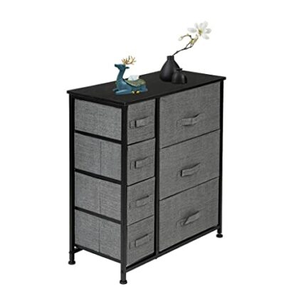 FGHOEV Fabric Drawer Organizer 7 Dressers Chest of Drawers Grey Bedroom Set Foldable Closet Organizer for Clothes Underwear Furniture