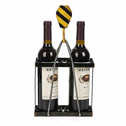 PIBM Stylish Simplicity Metal Creative Loading Machine Hemp Rope Modeling Wine Wine Rack 2 Grid Home Desktop Decoration Wrought Iron Bar Wine Cab