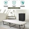 Folding Bed Storage Cover, Falezern 38 in Adjustable Rollaway Bed Cover, Waterproof and Dustproof, with Metal Zipper and Adjustable Drawstring, T