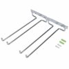 Fdit Wall mounted iron wine glasses rack, double row stemware wine glass holder storage rack bottle glass holder