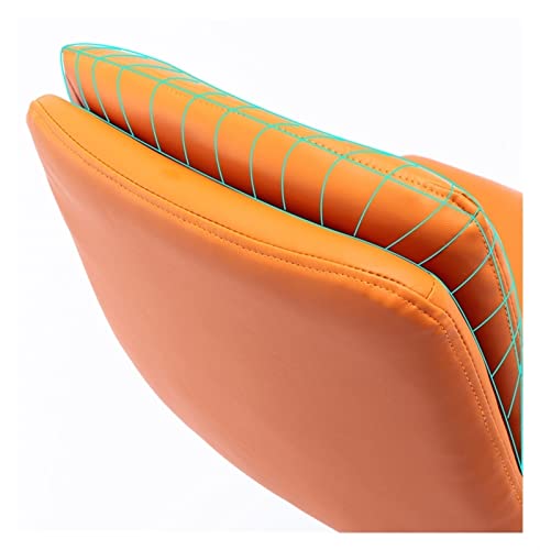 Orange Swivel Barstools Set of 2 with Backs Bar Chair Counter Height Adjustable Kitchen Island Titanium Black Brushed Stainless Steel Nappa Leath