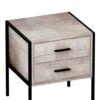 Amazon Brand - Movian Industrial 2-Drawer Rectangular Bedside Nightstand Table, Light Wood, 40 cm D x 43 cm W x 50 cm H
