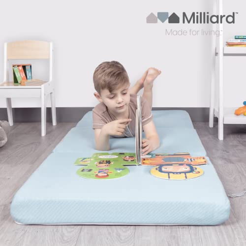Milliard Toddler Nap Mat Bed Tri Folding Mattress with Washable Cover (24 inches x 57 inches x 3 inches)