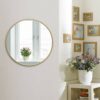 4VWIN Bamboo Frame Circle Mirror Wall-mounted Round Entryways, Bathrooms, Livingrooms (60*60cm Round, Bamboo Framed)