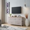 Somdot Chest of Drawers for Bedroom with 5 Drawers, Wide Storage Unit with Removable Fabric Bins for Wardrobe Closet Bedside Nursery Living Room