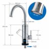 Pudin,220V Electric Instant Heater,Supply Hot and Cold Water,Stainless Hot Water Tap with LED Digital Display for Home Facilities(British Plug)